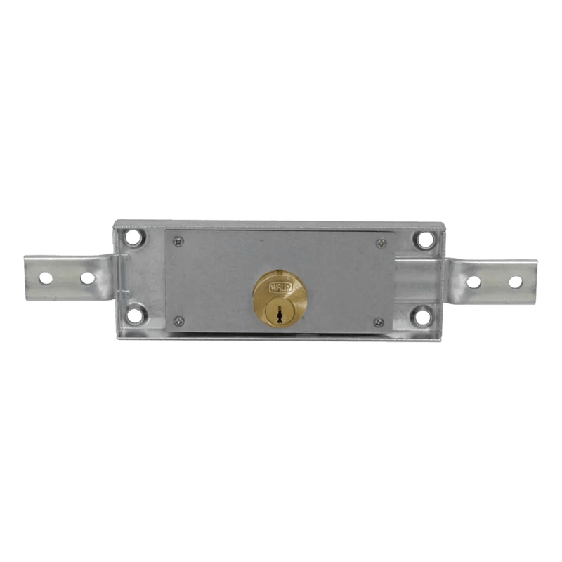 Central rolling shutter lock with bent deadbolt