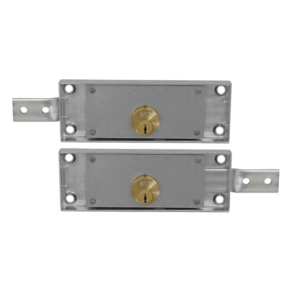 Side locks from rolling shutter coupled bent deadbolt