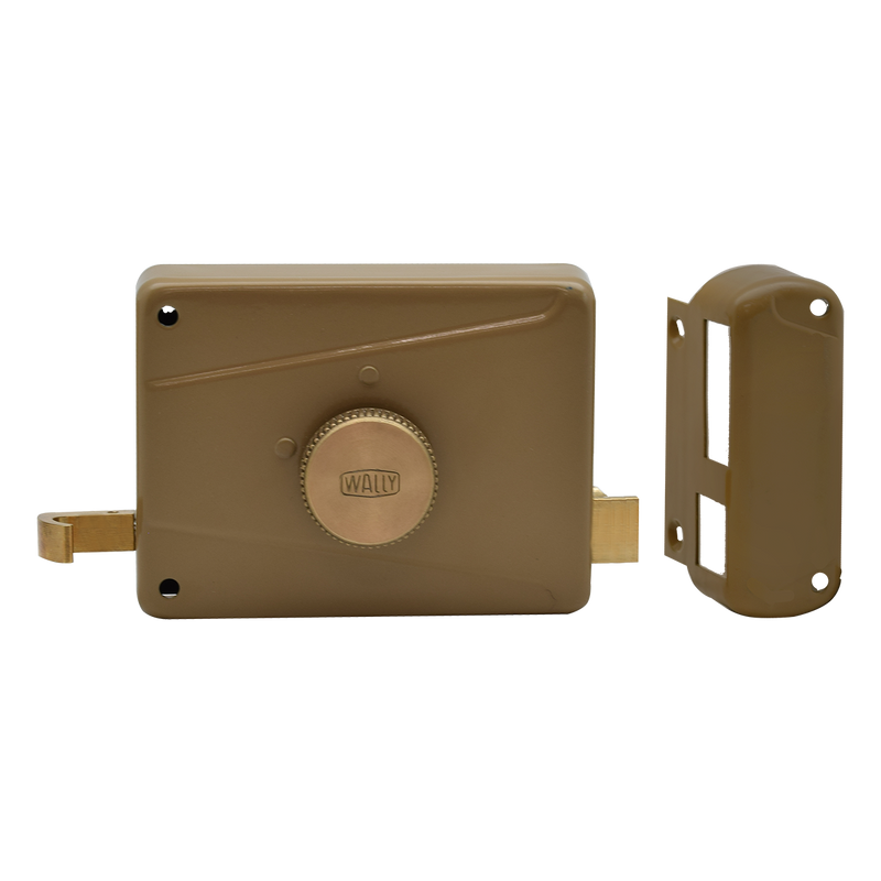 Rim lock with door knob and paracentric profile keys