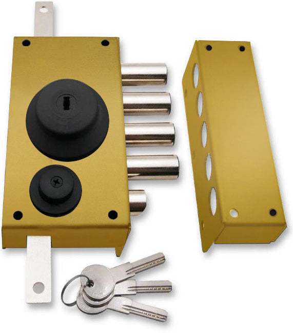 Rectangular multi point lock to be applied half a turn