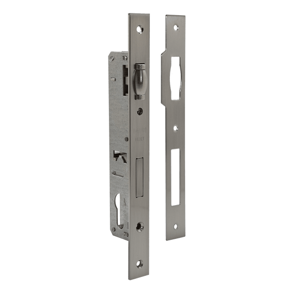 Mortise lock for aluminum with roller
